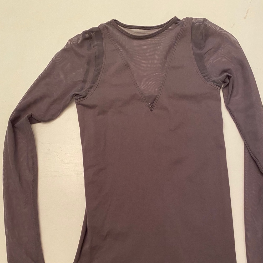 Free People Scrunch Sleeve Seamless Sheer Top